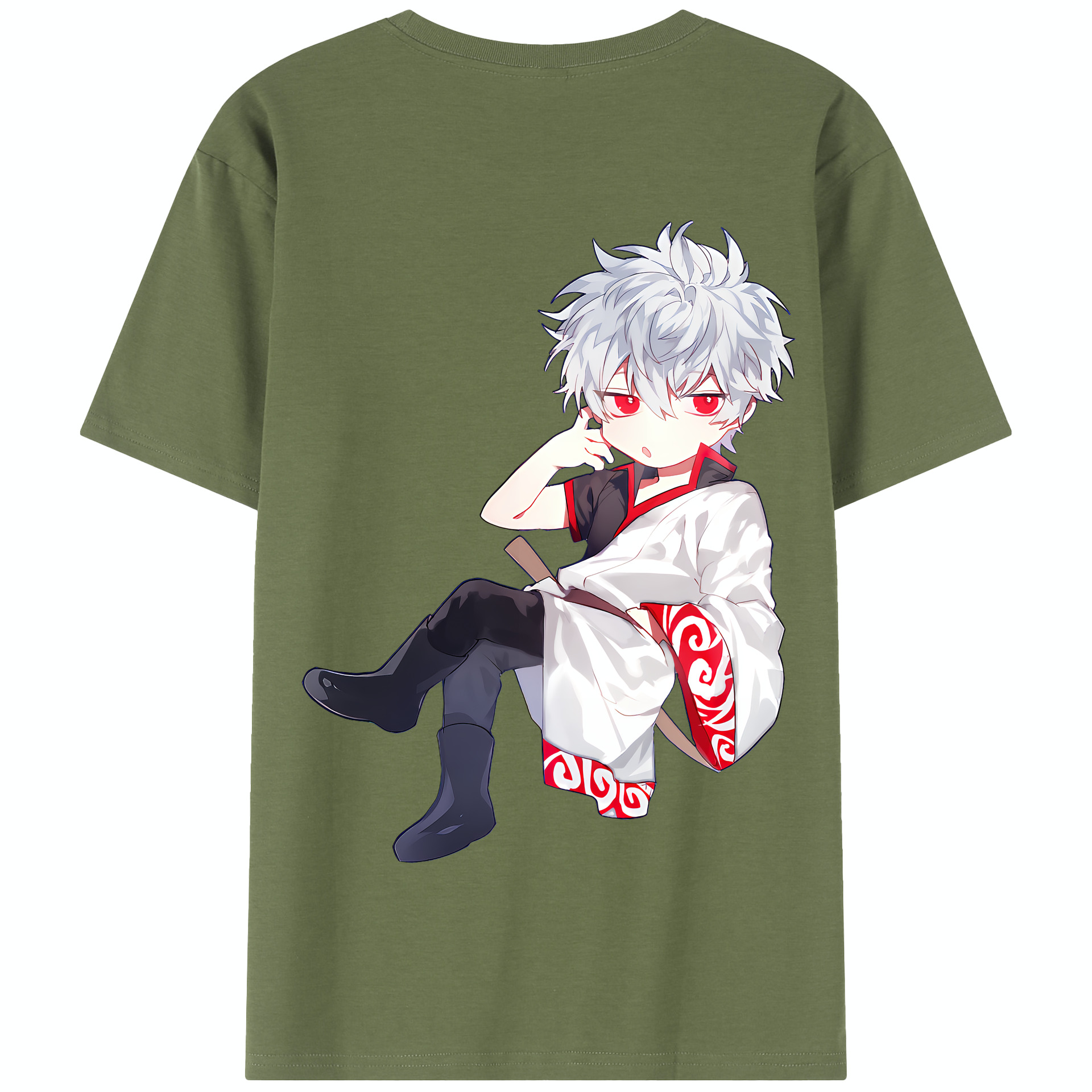 （画像用） ぎんたま 坂田銀時（さかたぎんとき） 神楽 志村新八（しむら しんぱち） GINTAMA Sakata Gintoki Kagura Shimura Shinpachi 綿100％半袖Tシャツ（背面プリント）